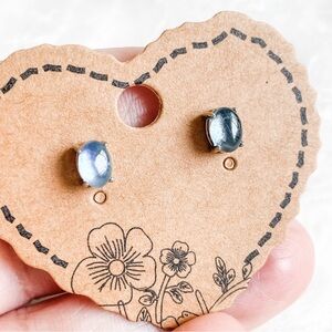 ✨Aquamarine Crystal Stud Earrings s925✨